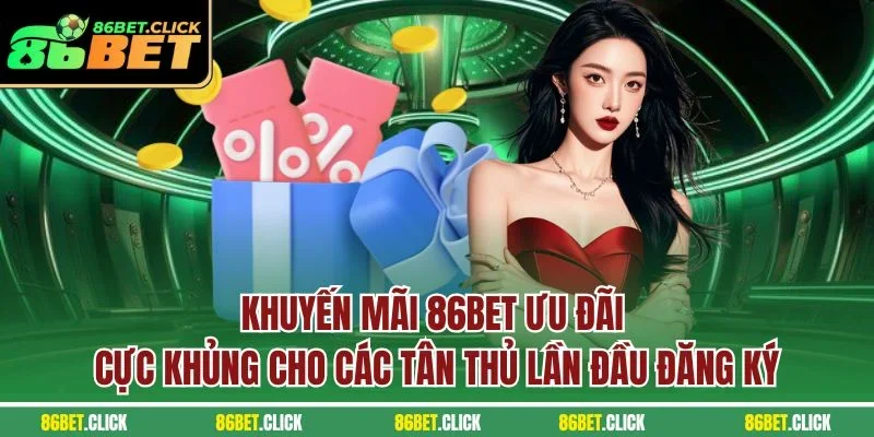 Khuyến mãi 86BET ưu đãi cực khủng cho các tân thủ lần đầu đăng ký